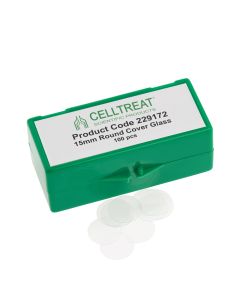 15mm Round Cover Glass, Fits 24 Well Plate, Sterile