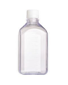 1000mL Media Bottle, Square, PETG, Tamper Evident, Bulk, Sterile