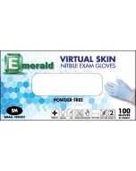 Emerald Nitrile Powder-Free Virtual Skin Exam Gloves 4 Mil Large