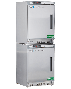 ABS Premier Combination Refrigerator/Freezer, 9 Cu.Ft Total Capacity, 2 Solid Ext. Stainless Steel Doors; Left Hinged