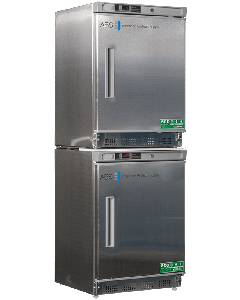 ABS Premier Combination Refrigerator/Freezer, 9 Cu.Ft Total Capacity, 2 Solid Ext. Stainless Steel Doors