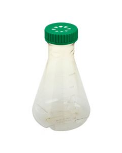 2L Erlenmeyer Flask, Vent Cap, Baffled Bottom, Polycarbonate, Sterile