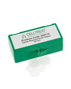 15mm Round Cover Glass, Fits 24 Well Plate, Sterile