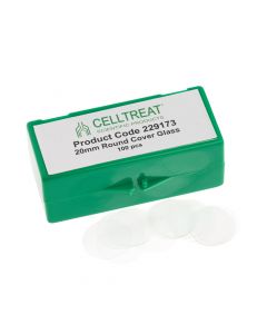 20mm Round Cover Glass, Fits 12 Well Plate, Sterile