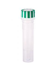 1.5mL Screw Top Micro Tube and Cap, Self-Standing, Grip Band, Green Grip Cap With Integrated O-Ring, Sterile