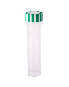 2.0mL Screw Top Micro Tube and Cap, Self-Standing, Grip Band, Green Grip Cap With Integrated O-Ring, Sterile