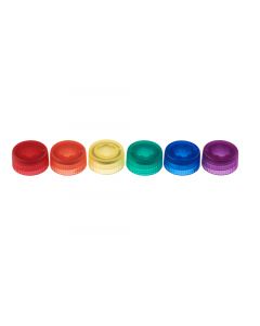 CAP ONLY, Screw Top Micro Tube Cap, O-Ring, Translucent, Assorted Colors, Sterile