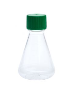 250mL Erlenmeyer Flask, Solid Cap, Plain Bottom, PETG, Sterile