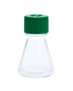 125mL Erlenmeyer Flask, Vent Cap, Plain Bottom, PETG, Sterile