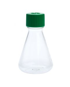 250mL Erlenmeyer Flask, Vent Cap, Plain Bottom, PETG, Sterile
