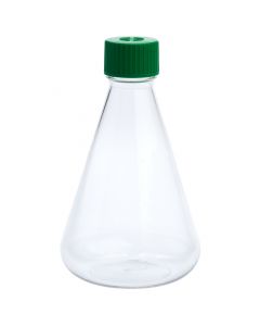 1000mL Erlenmeyer Flask, Vent Cap, Plain Bottom, PETG, Sterile