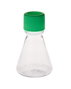 125mL Erlenmeyer Flask, Vent Cap, Plain Bottom, PC, Sterile