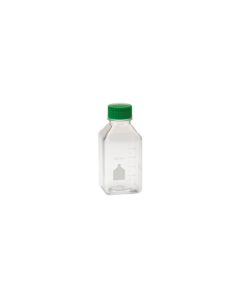 500mL Media Bottle, Square, PET, Bulk, Sterile