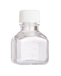 30mL Media Bottle, Square, PETG, Bulk, Sterile