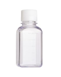 250mL Media Bottle, Square, PETG, Tamper Evident, Bulk, Sterile