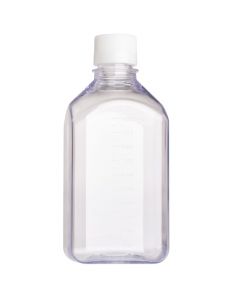 1000mL Media Bottle, Square, PETG, Tamper Evident, Bulk, Sterile
