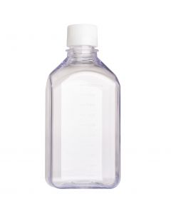 1000mL Media Bottle, Square, PETG, Bulk, Sterile
