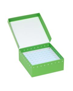 Storage Box, 100 Place, Hinged Cardboard with Polypropylene Insert, Green