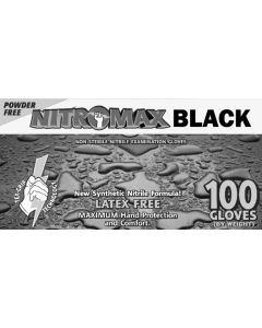 Nitromax Black Powder-Free Exam Gloves 5 Mil Small